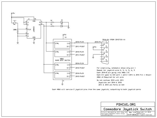 Commodore Joystick Switch Schematic